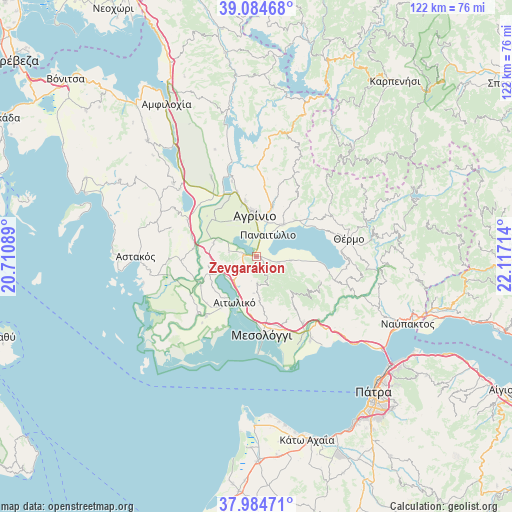 Zevgarákion on map