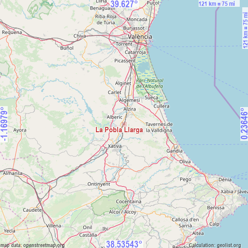 La Pobla Llarga on map