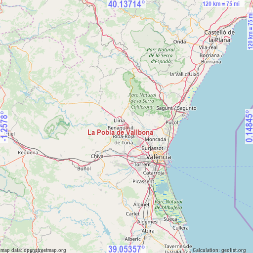 La Pobla de Vallbona on map