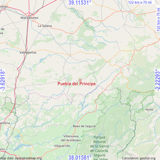 Puebla del Príncipe on map