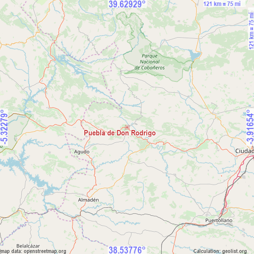 Puebla de Don Rodrigo on map