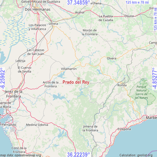 Prado del Rey on map