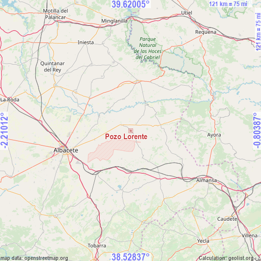 Pozo Lorente on map