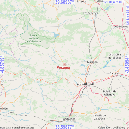 Porzuna on map