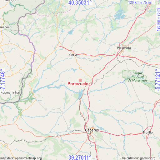 Portezuelo on map