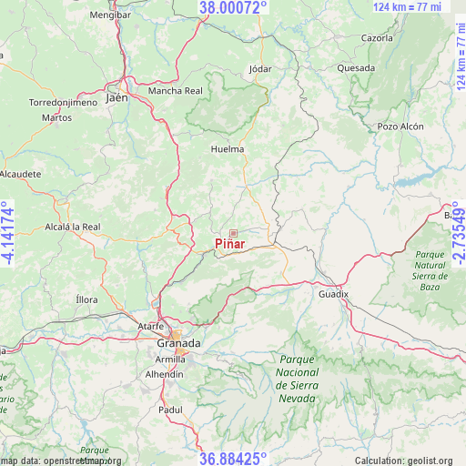 Piñar on map