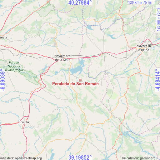 Peraleda de San Román on map