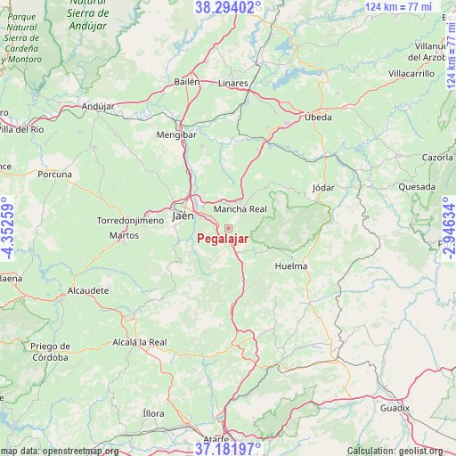Pegalajar on map