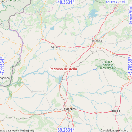 Pedroso de Acim on map