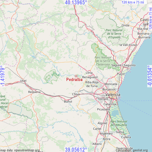 Pedralba on map