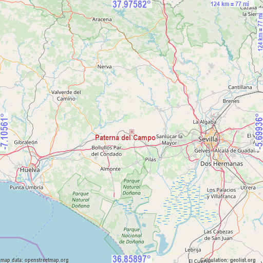 Paterna del Campo on map