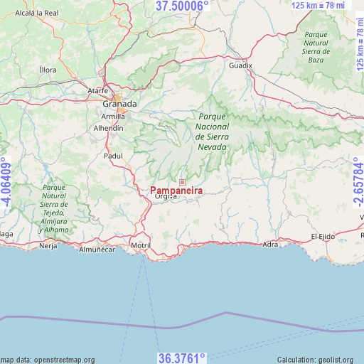 Pampaneira on map