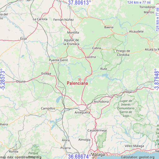 Palenciana on map
