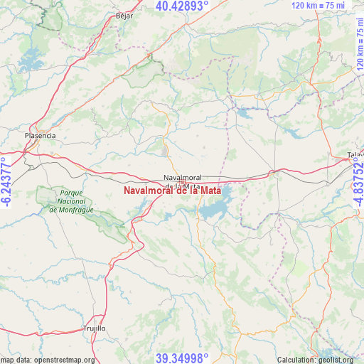 Navalmoral de la Mata on map