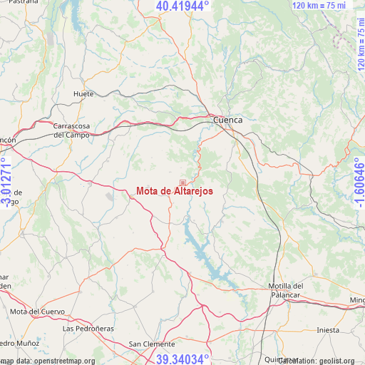Mota de Altarejos on map