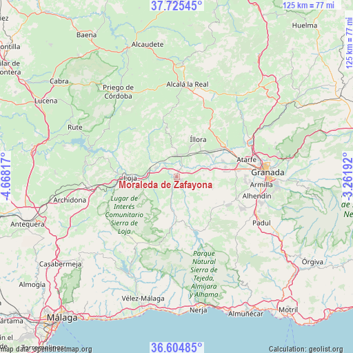 Moraleda de Zafayona on map