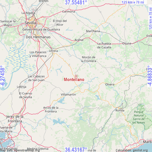 Montellano on map