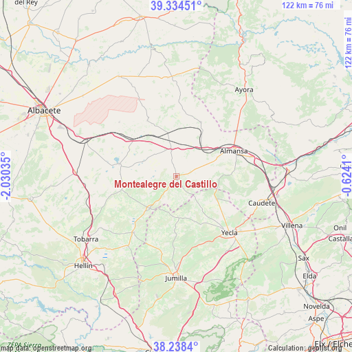 Montealegre del Castillo on map