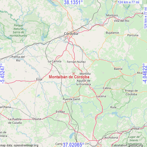 Montalbán de Córdoba on map