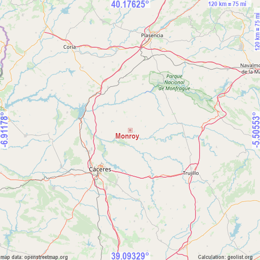 Monroy on map