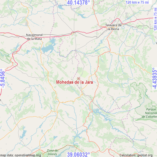 Mohedas de la Jara on map