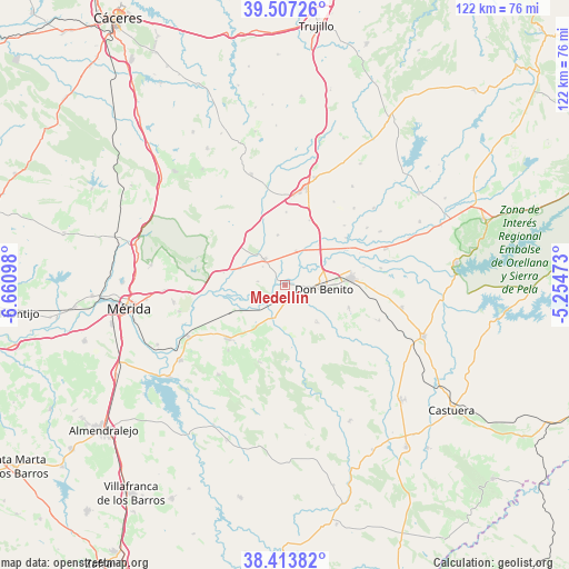 Medellín on map