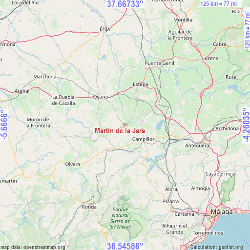 Martín de la Jara on map