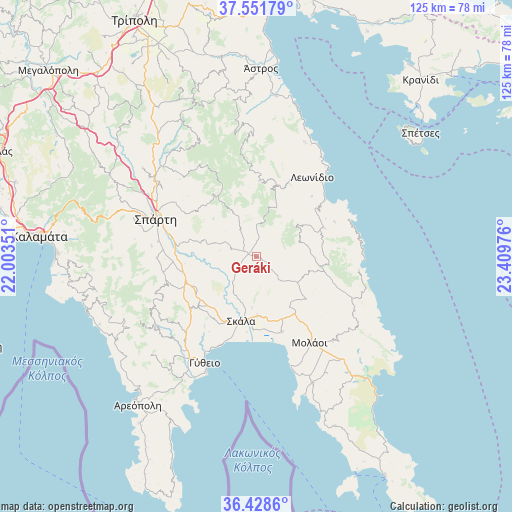 Geráki on map