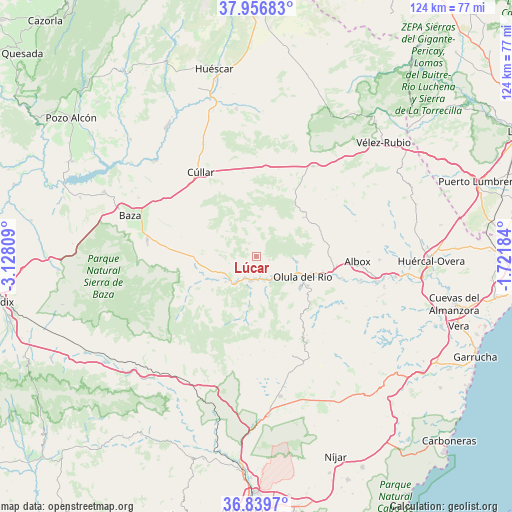 Lúcar on map