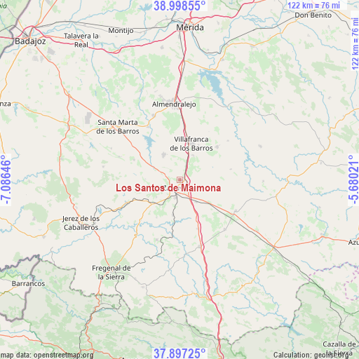 Los Santos de Maimona on map