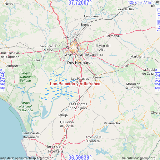 Los Palacios y Villafranca on map