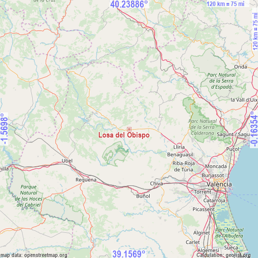 Losa del Obispo on map