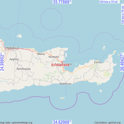 Xirókambos on map