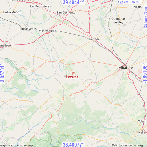 Lezuza on map