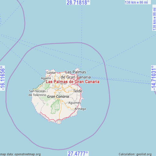 Las Palmas de Gran Canaria on map