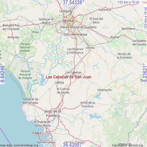 Las Cabezas de San Juan on map