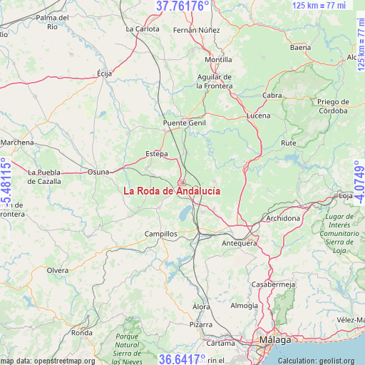 La Roda de Andalucía on map