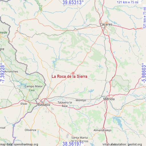 La Roca de la Sierra on map