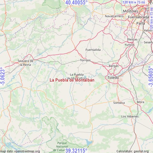 La Puebla de Montalbán on map