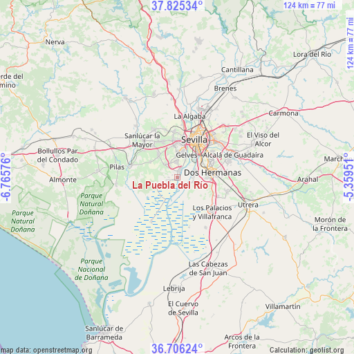La Puebla del Río on map