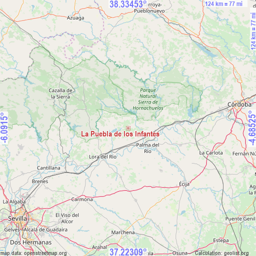 La Puebla de los Infantes on map
