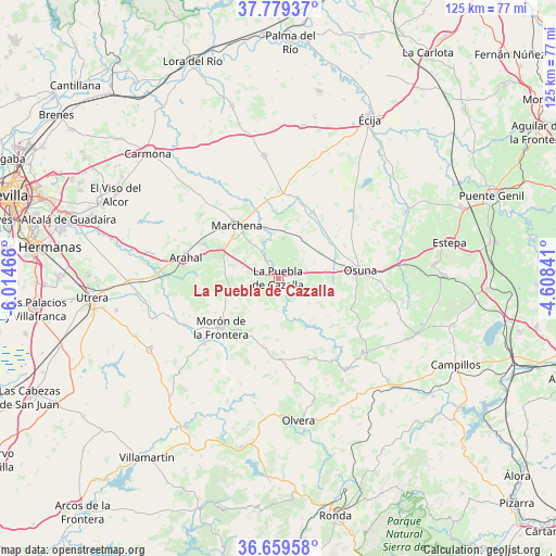 La Puebla de Cazalla on map