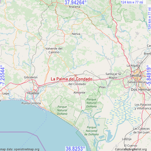 La Palma del Condado on map
