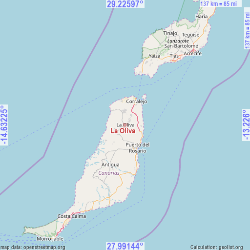 La Oliva on map