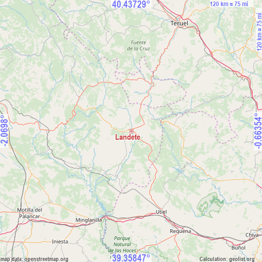 Landete on map