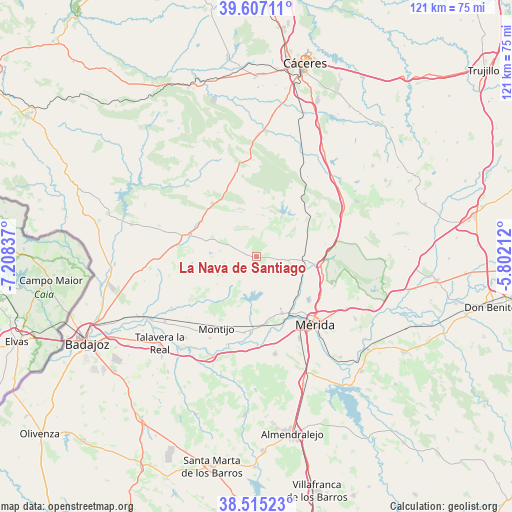 La Nava de Santiago on map