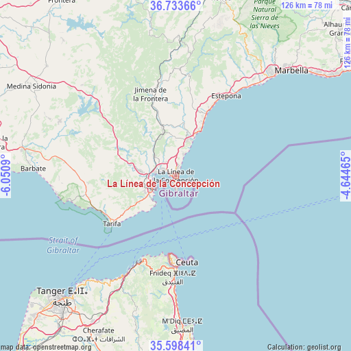La Línea de la Concepción on map