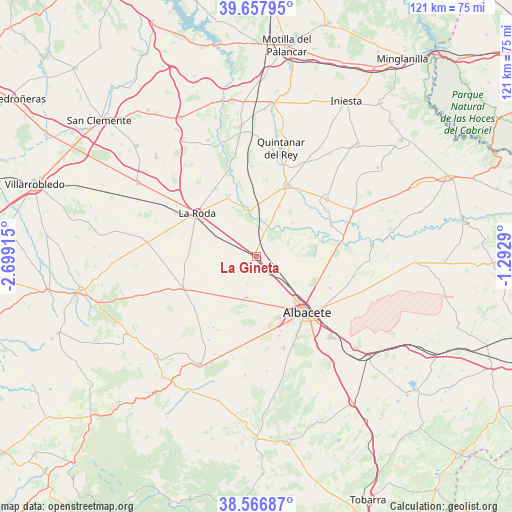 La Gineta on map