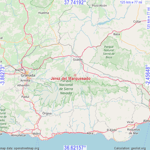 Jérez del Marquesado on map
