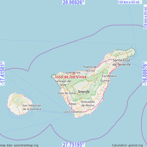 Icod de los Vinos on map